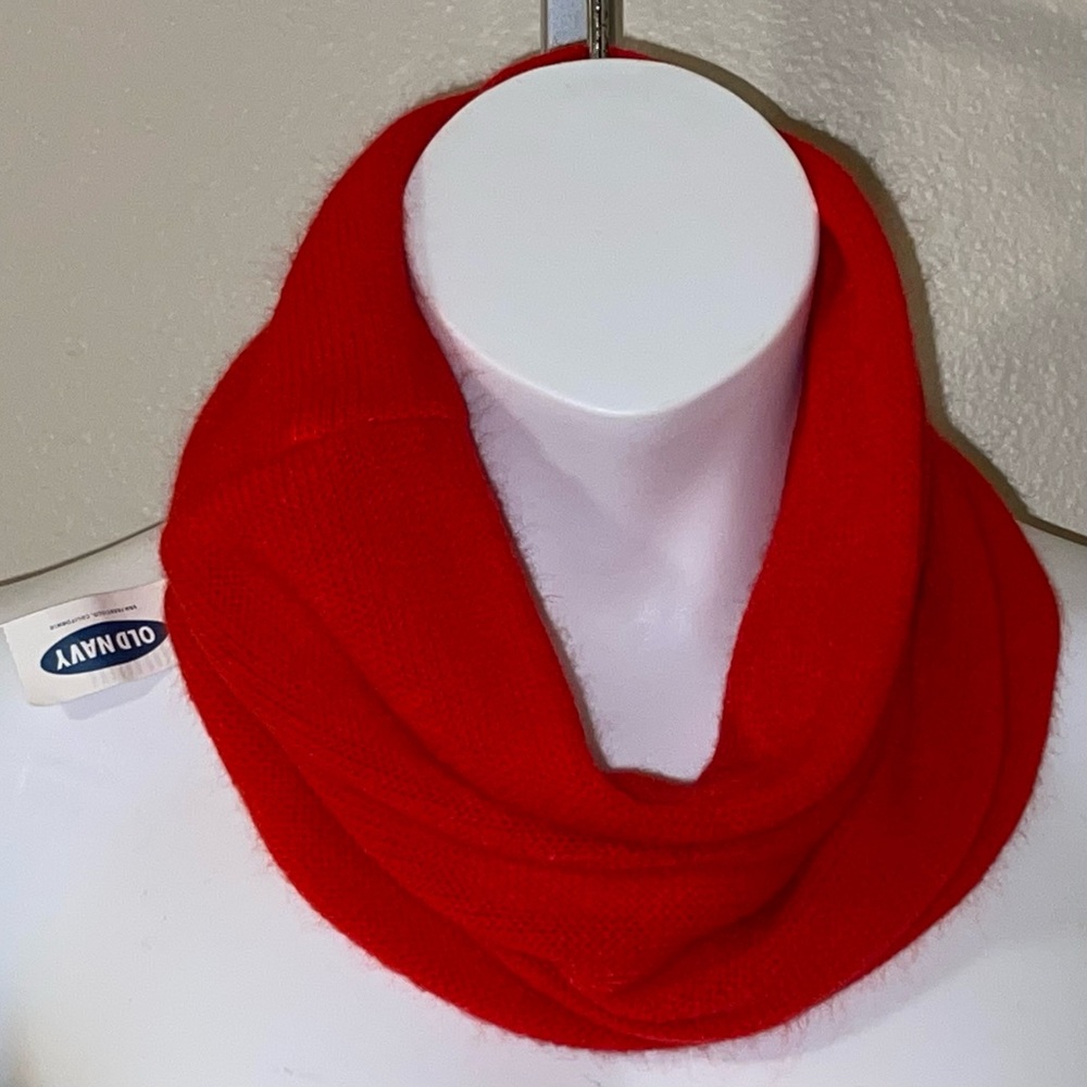 Old Navy Simple Red Funnel Scarf